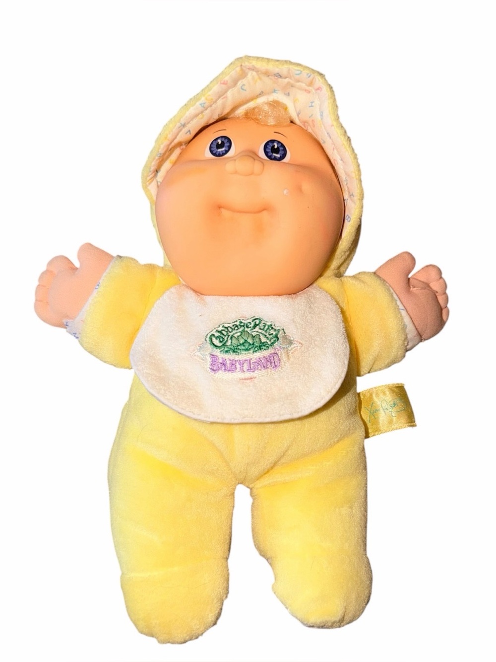 Vintage 1989 Cabbage Patch Babyland Kids Yellow Plush Doll Hasbro 11"